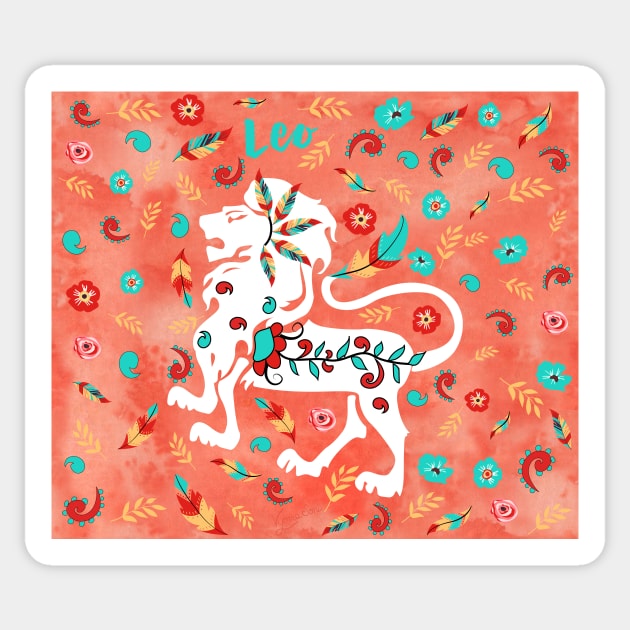 Boho Zodiac Sign- Leo Astrology Watercolor Illustration Sticker by Winkeltriple